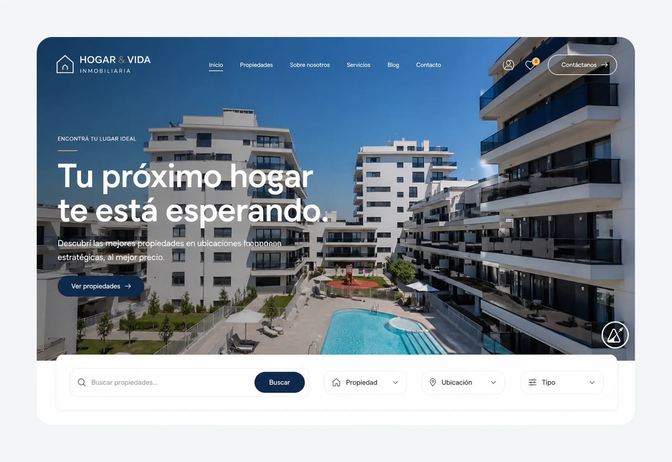 Ejemplo de diseño web para una inmobiliaria