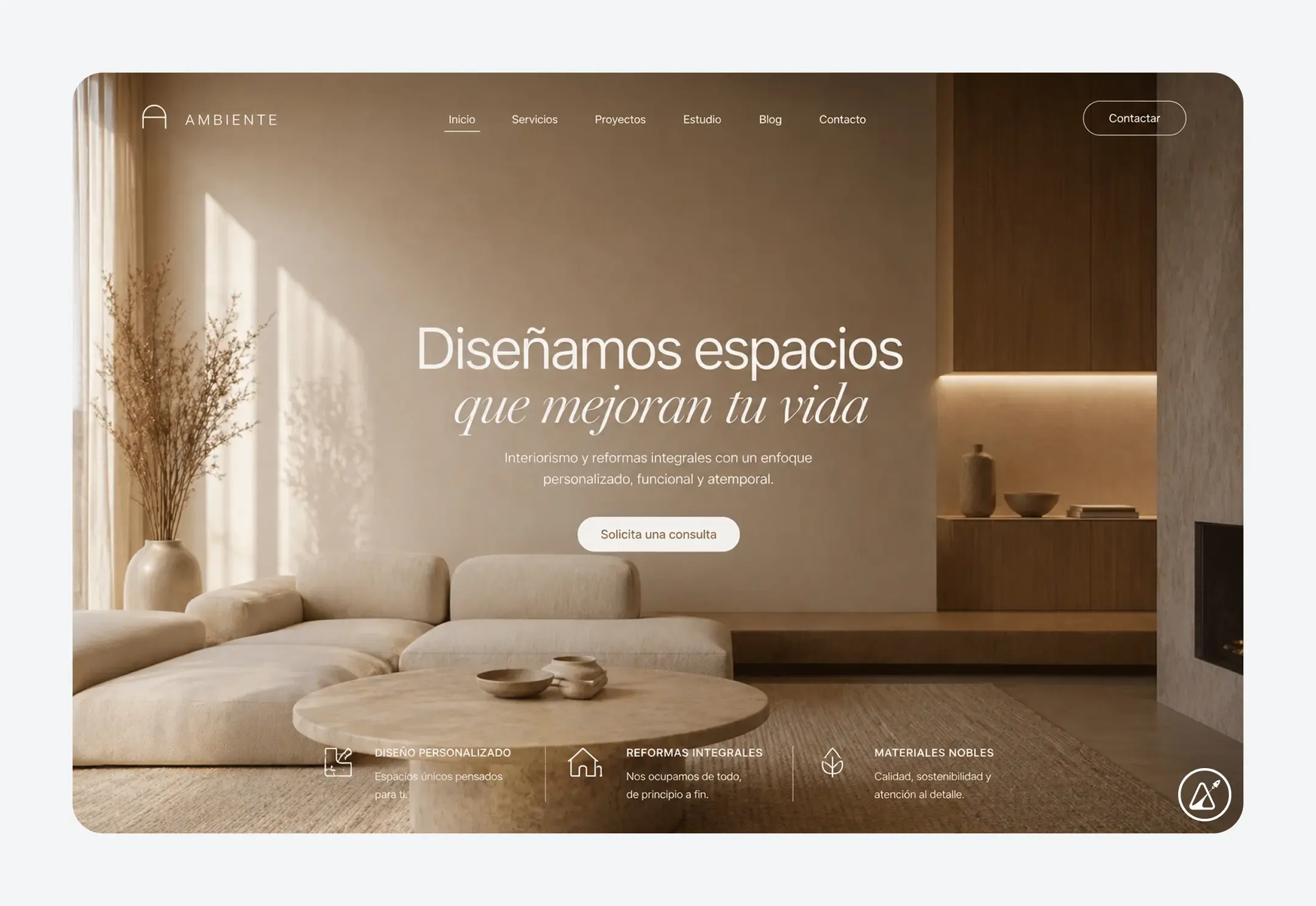 Ejemplo de diseño web para una empresa de reformas